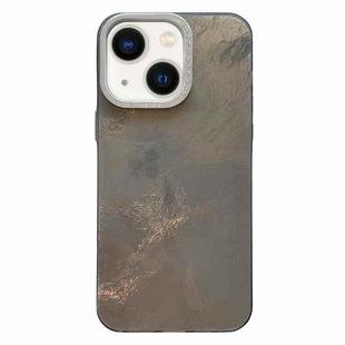 For iPhone 13 Tinfoil Texture Diamond Lens Frame IMD Acrylic Phone Case(Black)