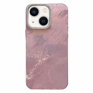 For iPhone 13 Tinfoil Texture Diamond Lens Frame IMD Acrylic Phone Case(Pink)