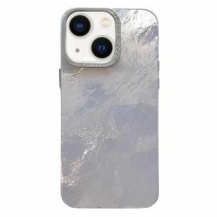 For iPhone 13 Tinfoil Texture Diamond Lens Frame IMD Acrylic Phone Case(Silver)