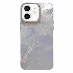 For iPhone 12 Tinfoil Texture Diamond Lens Frame IMD Acrylic Phone Case(Silver)