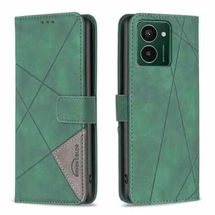 For HMD Pulse PRO / Pulse / Pulse+ Magnetic Buckle Rhombus Texture Leather Phone Case(Green)