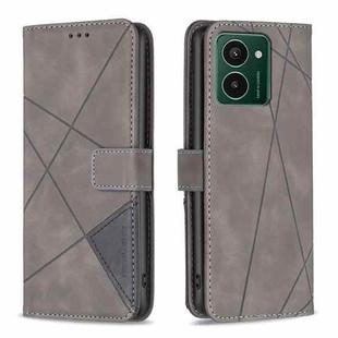 For HMD Pulse PRO / Pulse / Pulse+ Magnetic Buckle Rhombus Texture Leather Phone Case(Grey)