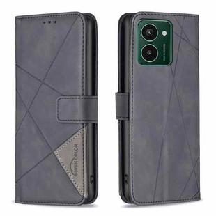 For HMD Pulse PRO / Pulse / Pulse+ Magnetic Buckle Rhombus Texture Leather Phone Case(Black)