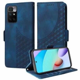 For Redmi 10 2022 Embossed Rhombus Starry Leather Phone Case(Blue)