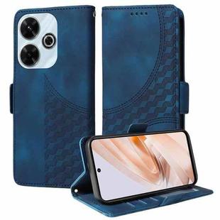 For Redmi 13 4G / Note 13R 5G Embossed Rhombus Starry Leather Phone Case(Blue)