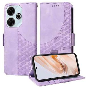 For Redmi 13 4G / Note 13R 5G Embossed Rhombus Starry Leather Phone Case(Purple)