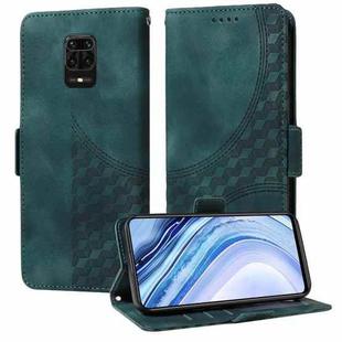 For Redmi Note 9 Pro 4G Embossed Rhombus Starry Leather Phone Case(Green)