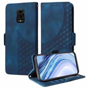 For Redmi Note 9 Pro 4G Embossed Rhombus Starry Leather Phone Case(Blue)