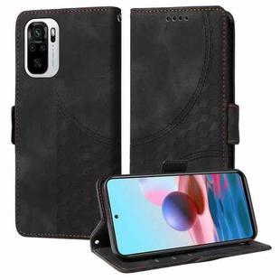 For Redmi Note 10 4G India Embossed Rhombus Starry Leather Phone Case(Black)