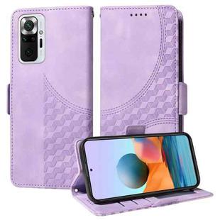 For Redmi Note 10 Pro 4G Global Embossed Rhombus Starry Leather Phone Case(Purple)