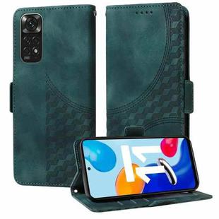 For Redmi Note 11 4G / 11S Global Embossed Rhombus Starry Leather Phone Case(Green)