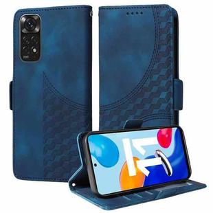 For Redmi Note 11 4G / 11S Global Embossed Rhombus Starry Leather Phone Case(Blue)