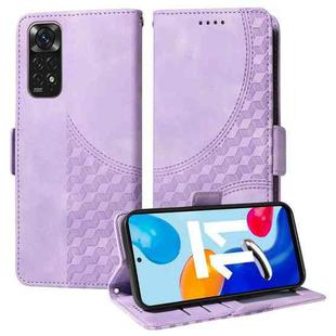 For Redmi Note 11 4G / 11S Global Embossed Rhombus Starry Leather Phone Case(Purple)