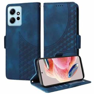 For Redmi Note 12 4G Global Embossed Rhombus Starry Leather Phone Case(Blue)