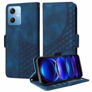 For Redmi Note 12 5G Global Embossed Rhombus Starry Leather Phone Case(Blue)