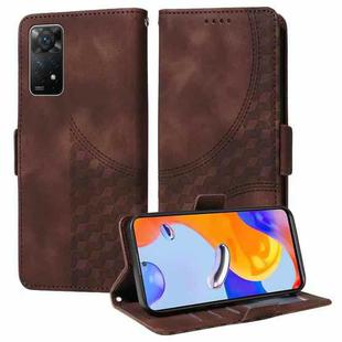 For Redmi Note 11 Pro 4G / 5G Global Embossed Rhombus Starry Leather Phone Case(Brown)