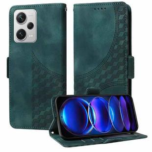 For Redmi Note 12 Pro Global Embossed Rhombus Starry Leather Phone Case(Green)