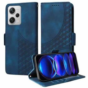For Redmi Note 12 Pro Global Embossed Rhombus Starry Leather Phone Case(Blue)