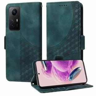 For Redmi Note 12S 4G Global Embossed Rhombus Starry Leather Phone Case(Green)