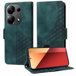 For Redmi Note 13 4G Embossed Rhombus Starry Leather Phone Case(Green)