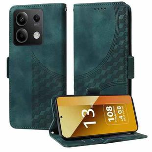 For Redmi Note 13 5G Embossed Rhombus Starry Leather Phone Case(Green)