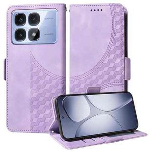 For Redmi K70 Ultra Embossed Rhombus Starry Leather Phone Case(Purple)