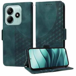 For Redmi Note 14 5G Embossed Rhombus Starry Leather Phone Case(Green)