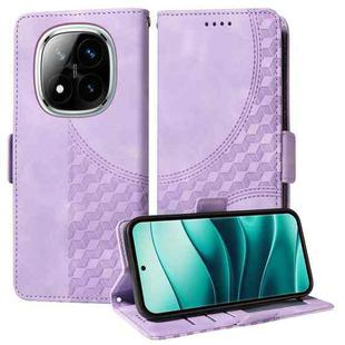 For Redmi Note 14 Pro 5G / Note 14 Pro+ 5G Embossed Rhombus Starry Leather Phone Case(Purple)