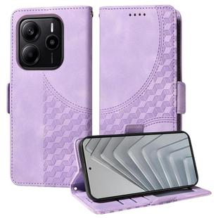 For Redmi Note 14 4G 163.25mm Global Embossed Rhombus Starry Leather Phone Case(Purple)
