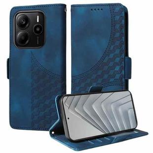For Redmi Note 14 4G 164.84mm Embossed Rhombus Starry Leather Phone Case(Blue)