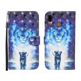 For Huawei P20 lite 3D Painted Pattern Horizontal Flip Leather Case with Holder & Wallet & Card slot & Lanyard(Lion)