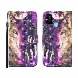 For Huawei Honor 9A 3D Painted Pattern Horizontal Flip Leather Case with Holder & Wallet & Card slot & Lanyard(Wind Chime Wolf)