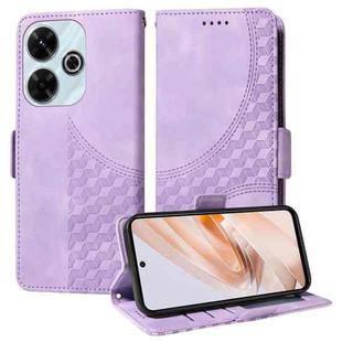 For Xiaomi Poco M6 4G Embossed Rhombus Starry Leather Phone Case(Purple)