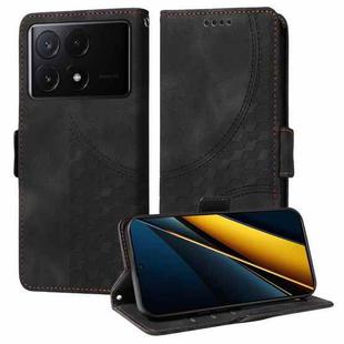 For Xiaomi Poco X6 Pro Embossed Rhombus Starry Leather Phone Case(Black)