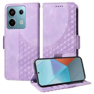 For Xiaomi Poco X6 Embossed Rhombus Starry Leather Phone Case(Purple)