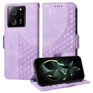 For Xiaomi 13T / 13T Pro Embossed Rhombus Starry Leather Phone Case(Purple)