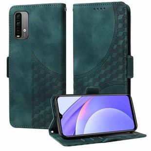 For Xiaomi Poco M3 Embossed Rhombus Starry Leather Phone Case(Green)