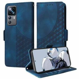 For Xiaomi 12T / 12T Pro Embossed Rhombus Starry Leather Phone Case(Blue)