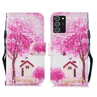 For Samsung Galaxy Note20 Ultra 3D Painting Pattern Coloured Drawing Horizontal Flip PU Leather Case with Holder & Card Slots & Wallet & Lanyard(Tree House)