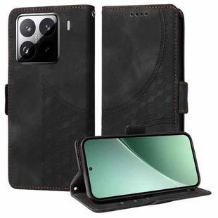 For Xiaomi 15 Pro Embossed Rhombus Starry Leather Phone Case(Black)