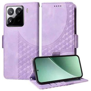 For Xiaomi 15 Pro Embossed Rhombus Starry Leather Phone Case(Purple)