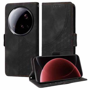 For Xiaomi 15 Ultra Embossed Rhombus Starry Leather Phone Case(Black)