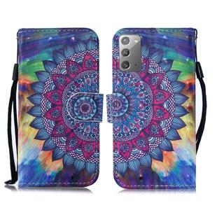 For Samsung Galaxy Note20 3D Painting Pattern Coloured Drawing Horizontal Flip PU Leather Case with Holder & Card Slots & Wallet & Lanyard(Oil Painted Mandala)