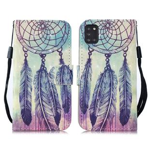 For Samsung Galaxy A31 3D Painting Pattern Coloured Drawing Horizontal Flip PU Leather Case with Holder & Card Slots & Wallet & Lanyard(Feather Wind Chime)