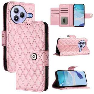 For Xiaomi Civi 5 Pro 5G Rhombic Texture Flip Leather Phone Case with Lanyard(Pink)