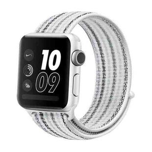 For Apple Watch Series 8&7 41mm / SE 2&6&SE&5&4 40mm / 3&2&1 38mm Nylon Loop Watch Band(White Pinstripe)