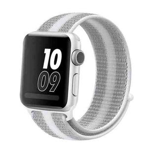 For Apple Watch Series 7 41mm / 6 & SE & 5 & 4 40mm / 3 & 2 & 1 38mm Nylon Loop Watch Band(Striped White)