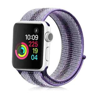 Nylon Loop Watch Band For Apple Watch Series 9&8&7 41mm / SE 3&SE 2&6&SE&5&4 40mm / 3&2&1 38mm(Striped Blue)