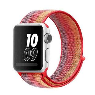 For Apple Watch Ultra 49mm&Watch Ultra 2 49mm / Series 9&8&7 45mm / SE 3&SE 2&6&SE&5&4 44mm / 3&2&1 42mm Nylon Loop Watch Band(Yellow Orange)