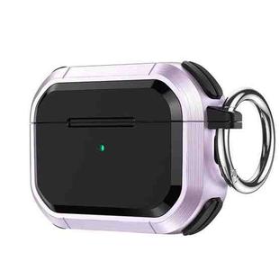 For AirPods Pro / Pro 2 Armor TPU + PC Earbuds Box Protective Case with Metal Buckle(Lavender)